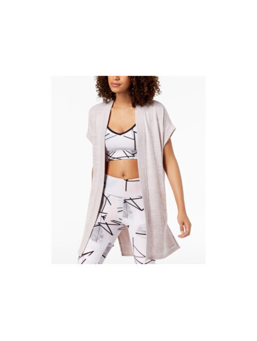 Calvin Klein Womens Performance Seamed Open-Front Cardigan Size L